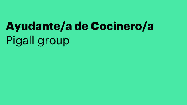 Ayudante/a de Cocinero/a