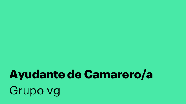 Ayudante de Camarero/a