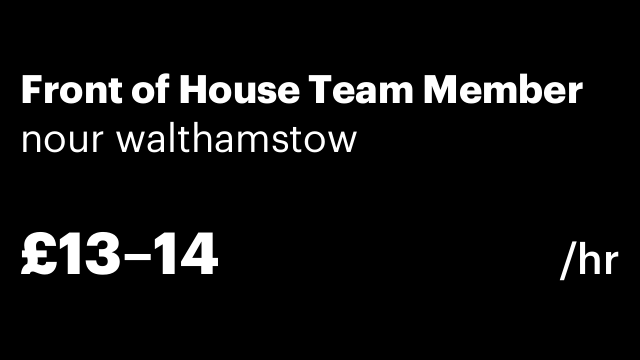 Front of House Team Member