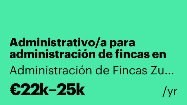 Administrativo/a para administración de fincas en Donostia.