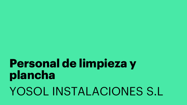 Personal de limpieza y plancha