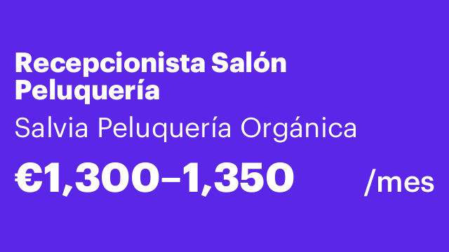 Recepcionista Salón Peluquería