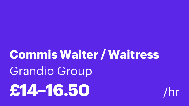 Commis Waiter / Waitress