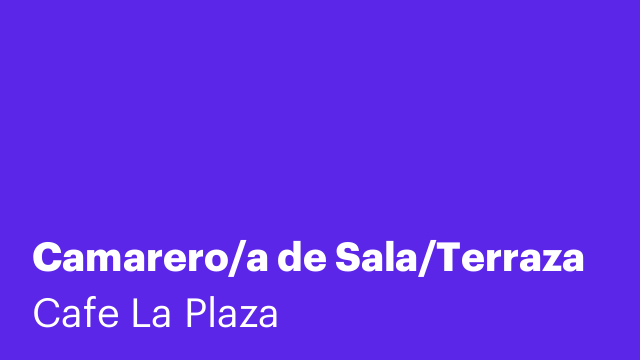 Camarero/a de Sala/Terraza