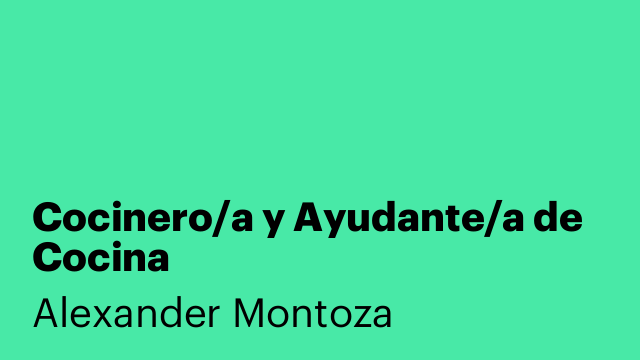 Cocinero/a y Ayudante/a de Cocina