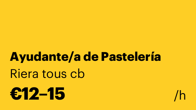 Ayudante/a de Pastelería