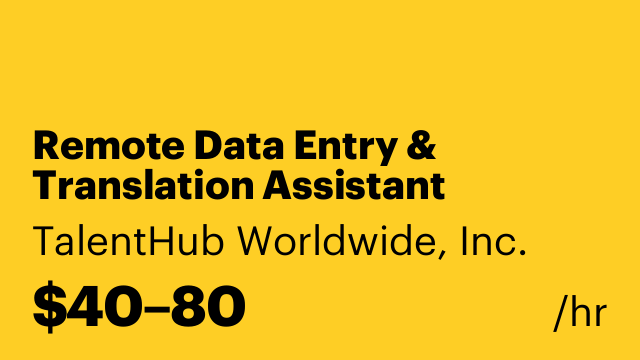 Remote Data Entry & Translation Assistant