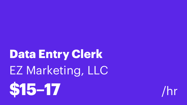 Data Entry Clerk