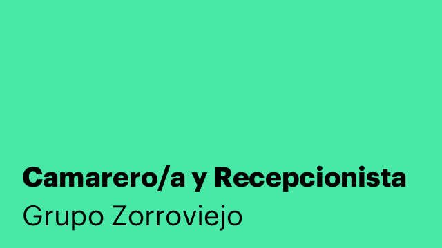 Camarero/a y Recepcionista