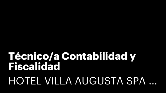 Técnico/a Contabilidad y Fiscalidad