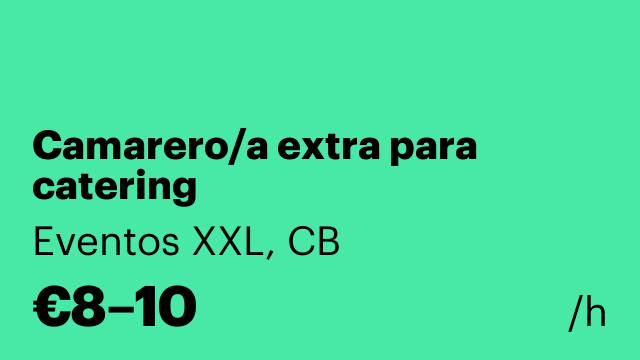 Camarero/a extra para catering