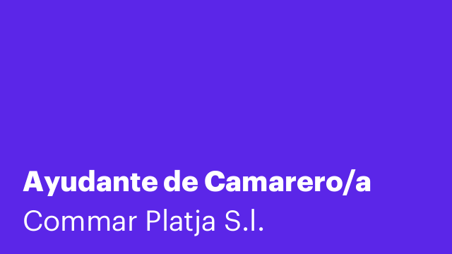 Ayudante de Camarero/a