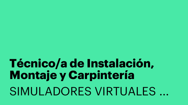 Técnico/a de Instalación, Montaje y Carpintería (Sistemas Interactivos)