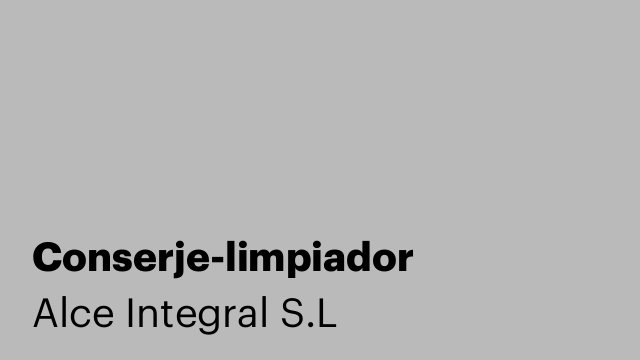 Conserje-limpiador
