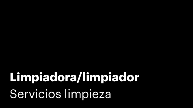 Limpiadora/limpiador