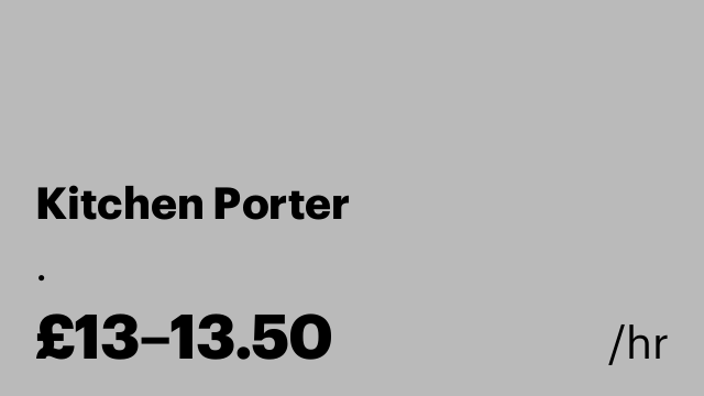 Kitchen Porter