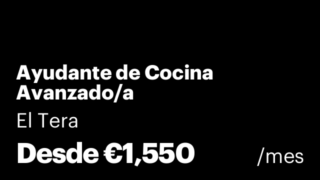 Ayudante de Cocina Avanzado/a