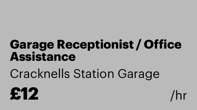 Garage Receptionist / Office Assistance