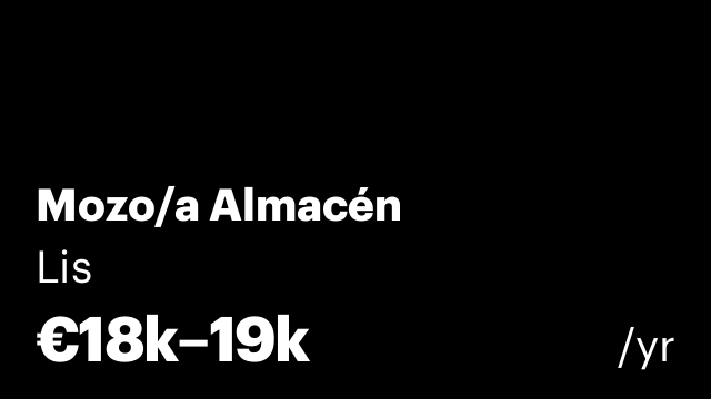 Mozo/a Almacén