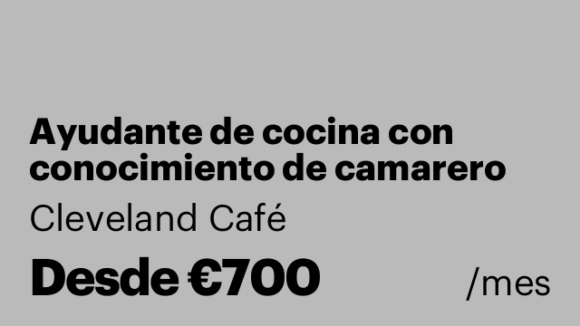 Ayudante de cocina con conocimiento de camarero