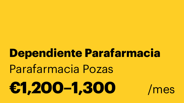 Dependiente Parafarmacia