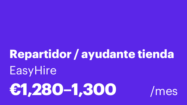 Repartidor / ayudante tienda