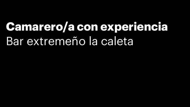 Camarero/a con experiencia