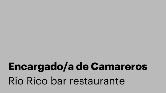 Encargado/a de Camareros