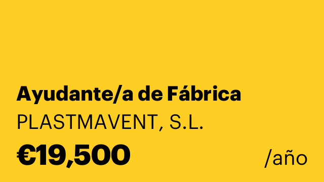 Ayudante/a de Fábrica