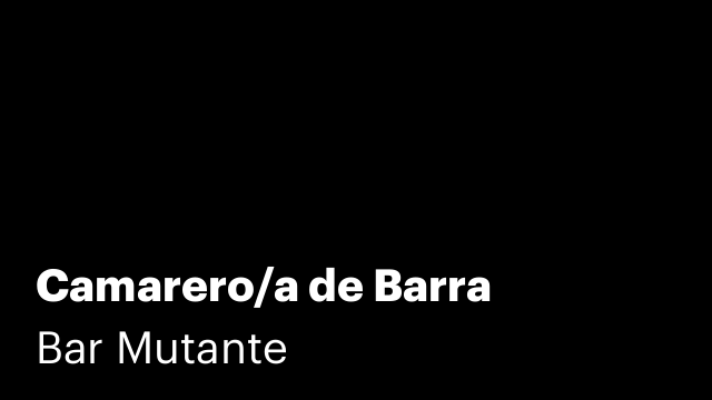 Camarero/a de Barra