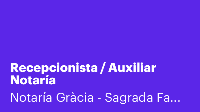 Recepcionista / Auxiliar Notaría