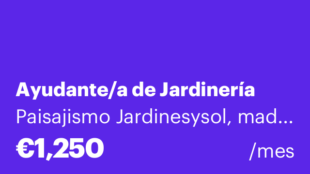 Ayudante/a de Jardinería