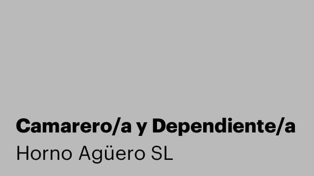 Camarero/a y Dependiente/a