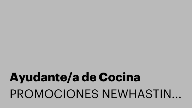 Ayudante/a de Cocina