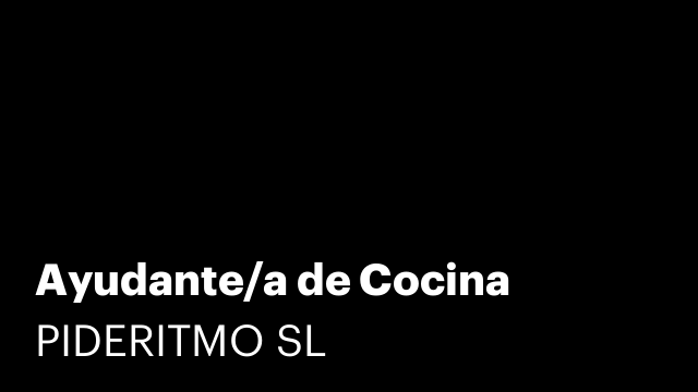 Ayudante/a de Cocina