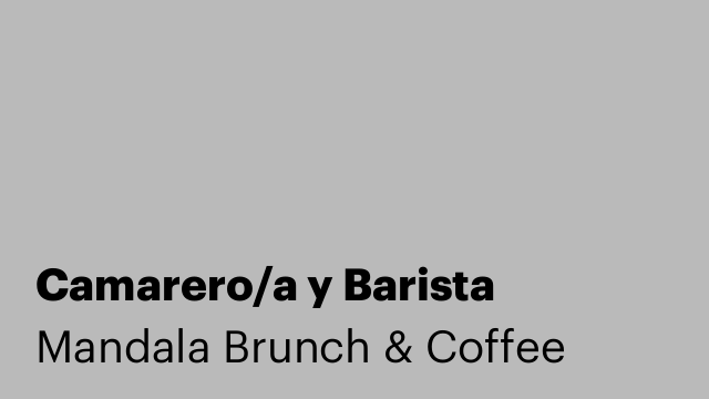 Camarero/a y Barista
