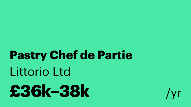 Pastry Chef de Partie