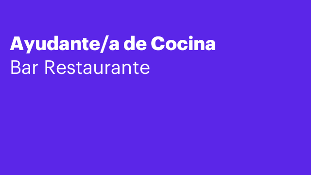 Ayudante/a de Cocina