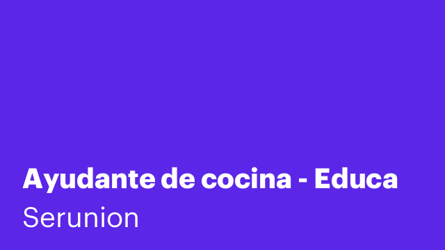 Ayudante de cocina - Educa