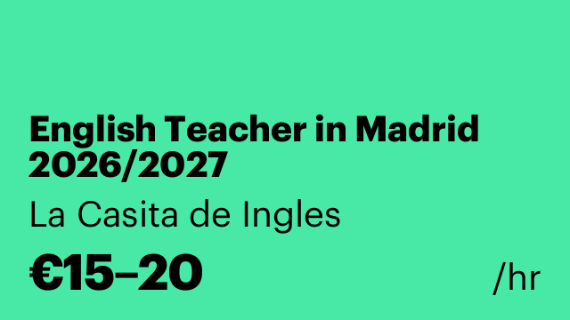 English Teacher in Madrid 2026/2027