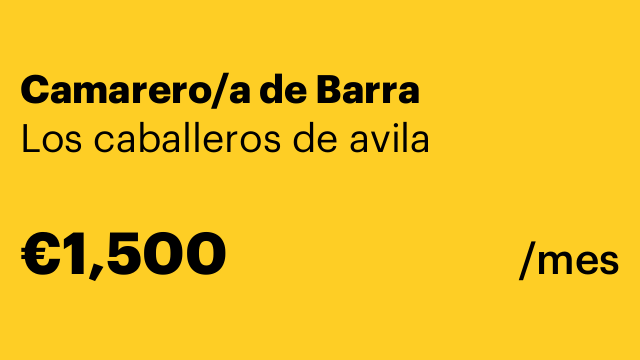 Camarero/a de Barra