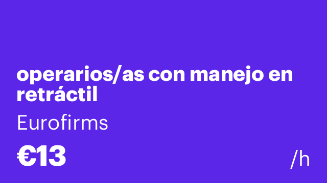 operarios/as con manejo en retráctil