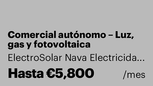 Comercial autónomo – Luz, gas y fotovoltaica