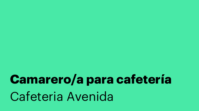 Camarero/a para cafetería