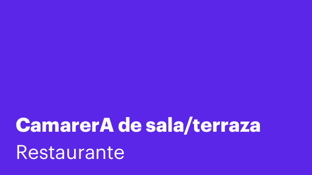 CamarerA de sala/terraza