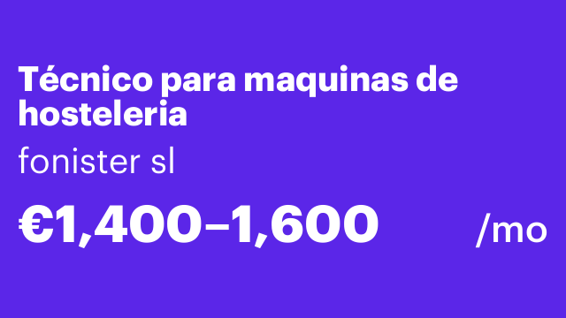 Técnico para maquinas de hosteleria