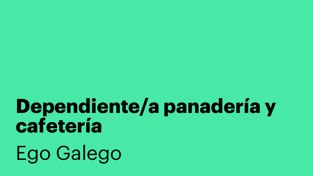 Dependiente/a panadería y cafetería
