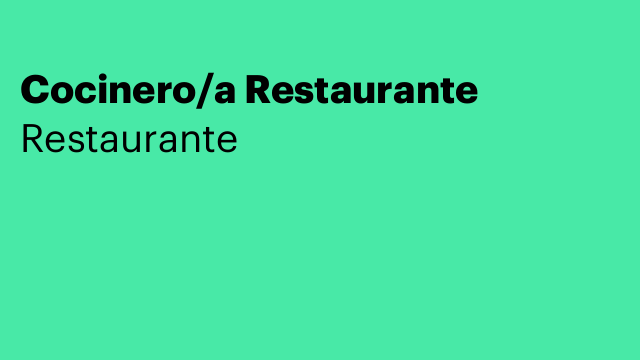 Cocinero/a Restaurante