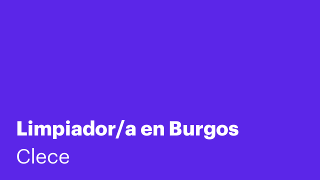 Limpiador/a en Burgos