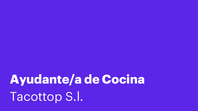 Ayudante/a de Cocina